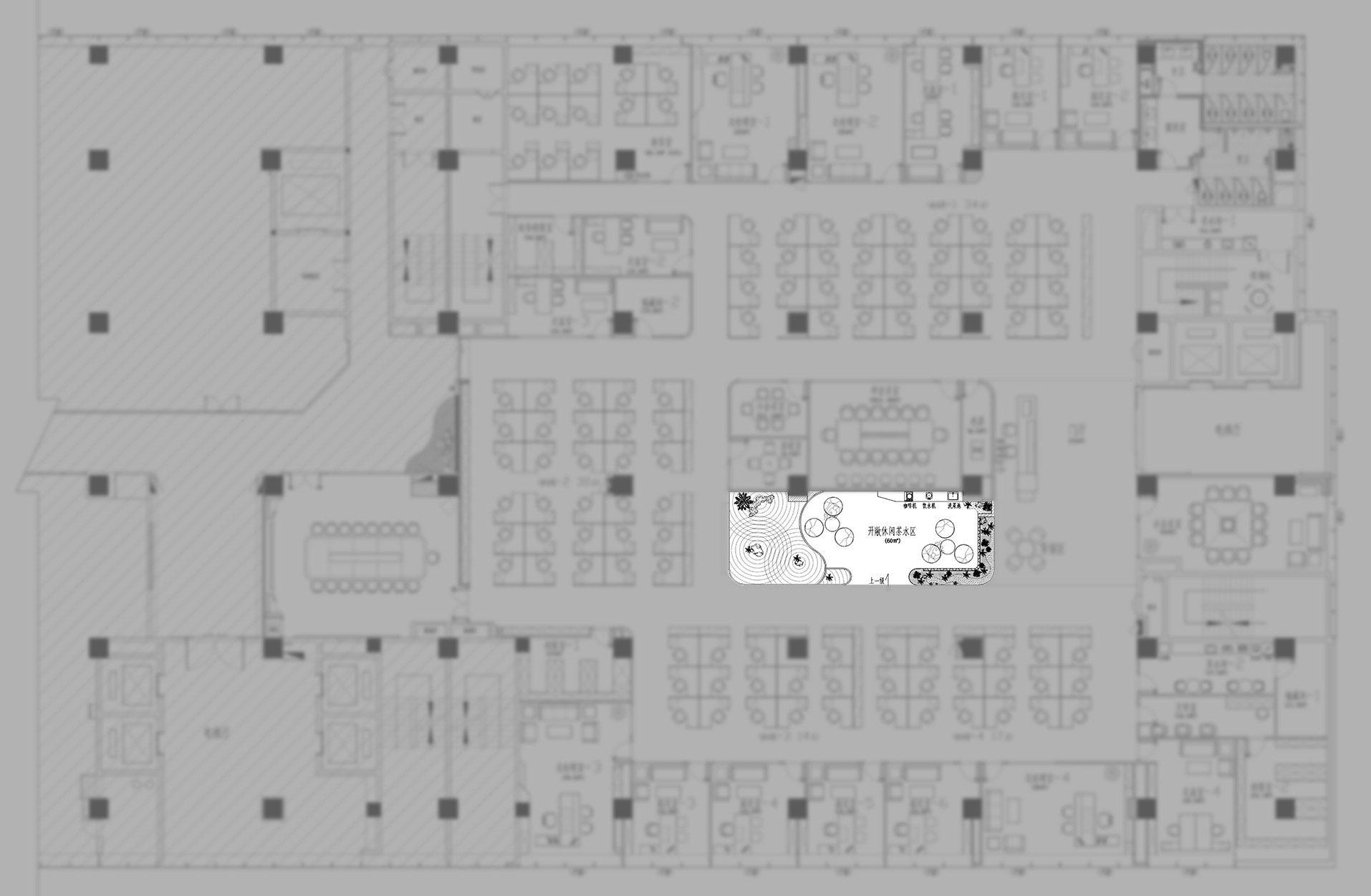 商场改办公  手扶梯装饰  办公室绿化  枯山水  茶水间丨中国漳州丨换糖铺-2