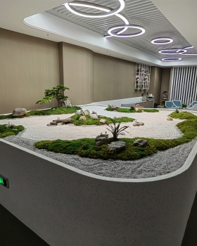 商场改办公  手扶梯装饰  办公室绿化  枯山水  茶水间丨中国漳州丨换糖铺