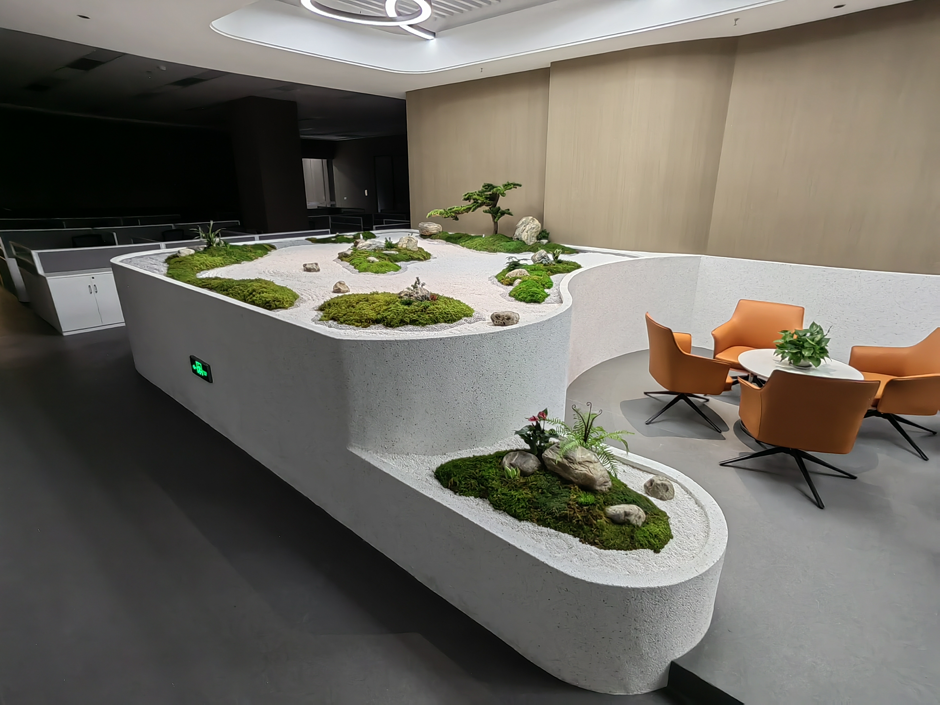 商场改办公  手扶梯装饰  办公室绿化  枯山水  茶水间丨中国漳州丨换糖铺-7