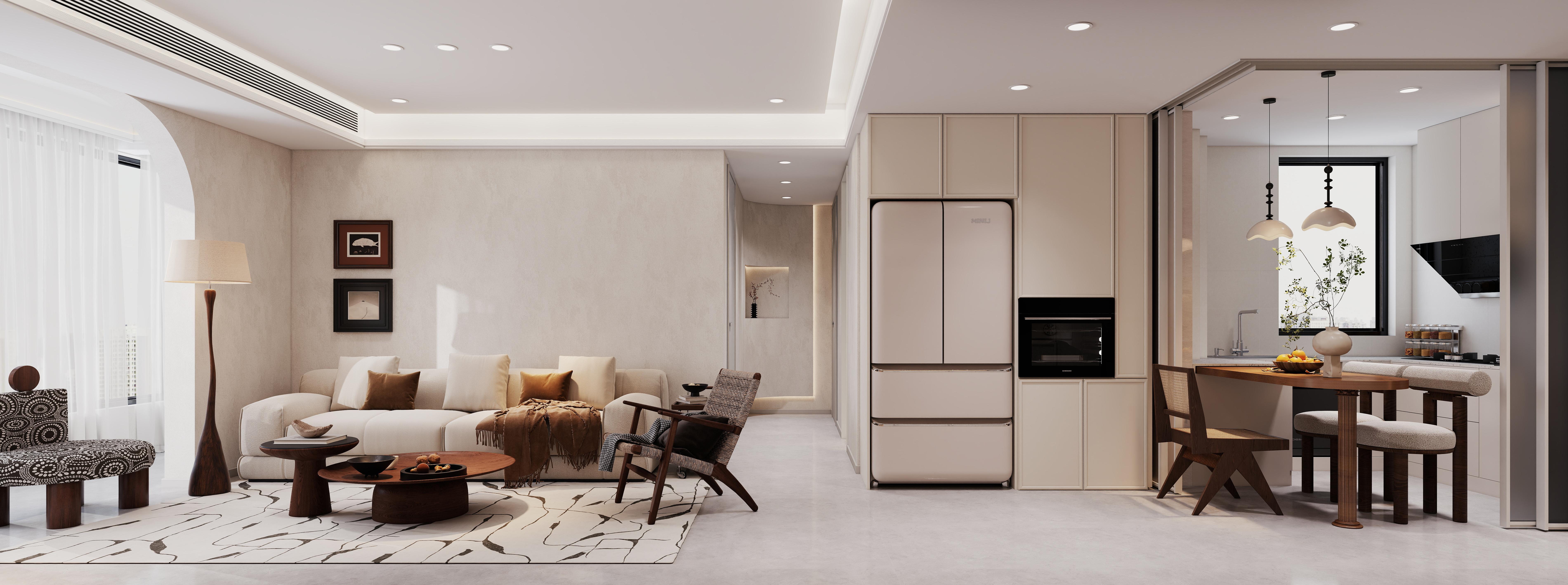 小户型也能拥有开放式厨房的奶油中古风丨中国西安丨武丹-8