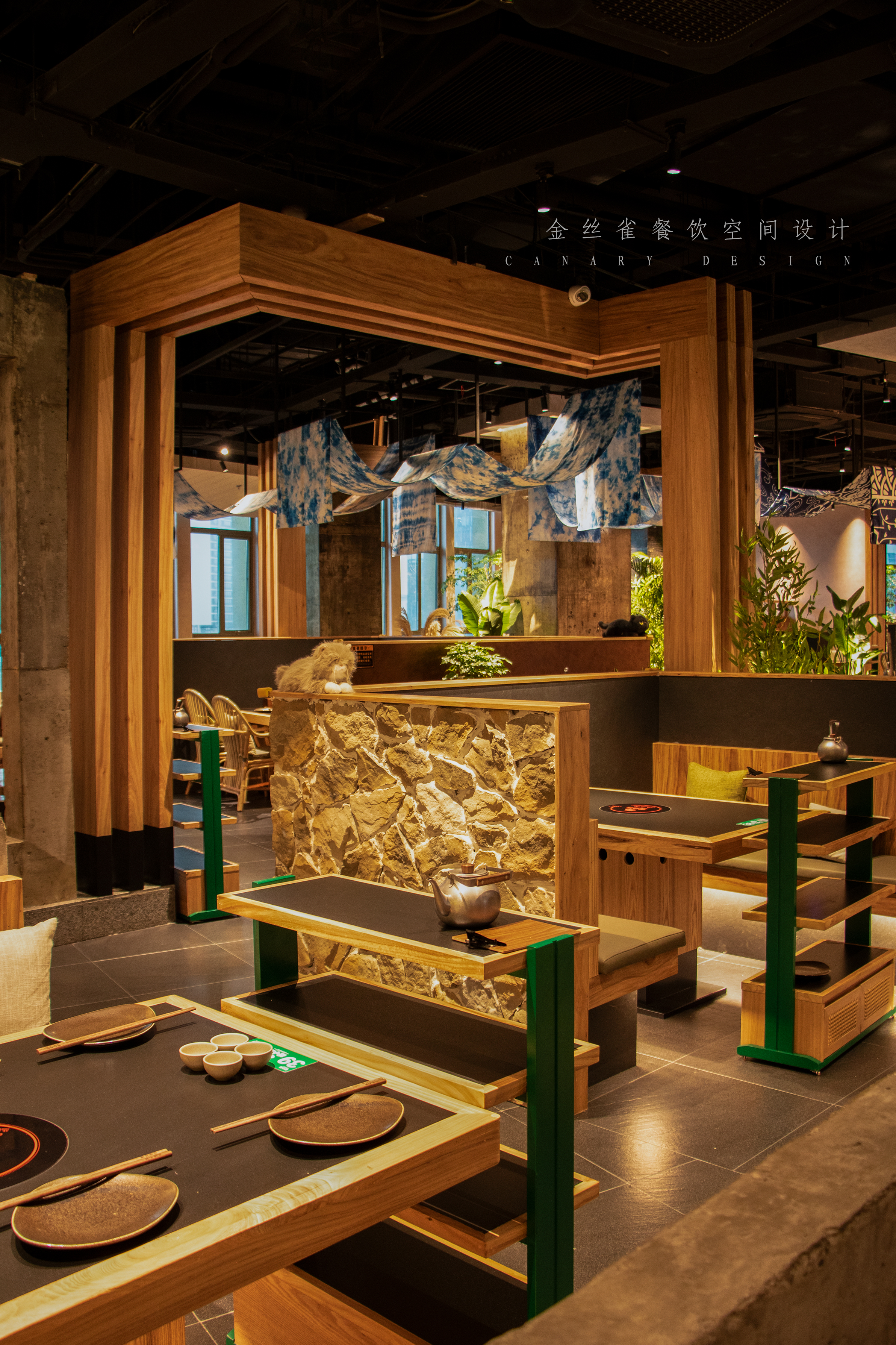 倔小猫1000平山野风火锅丨中国合肥丨金丝雀餐饮空间设计-10