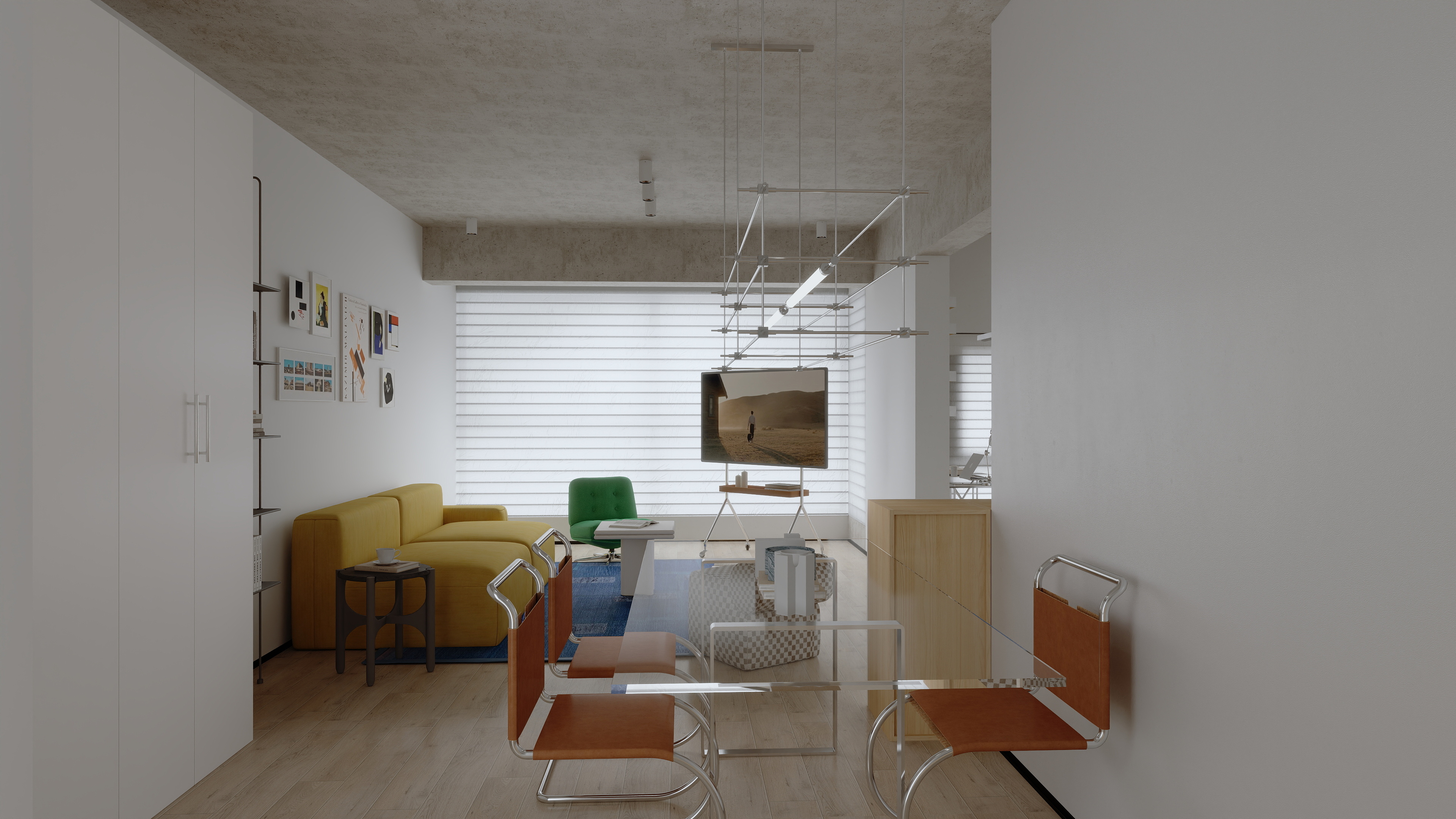 100㎡三室改两室包豪斯风格丨中国乐山丨ESEAN-8