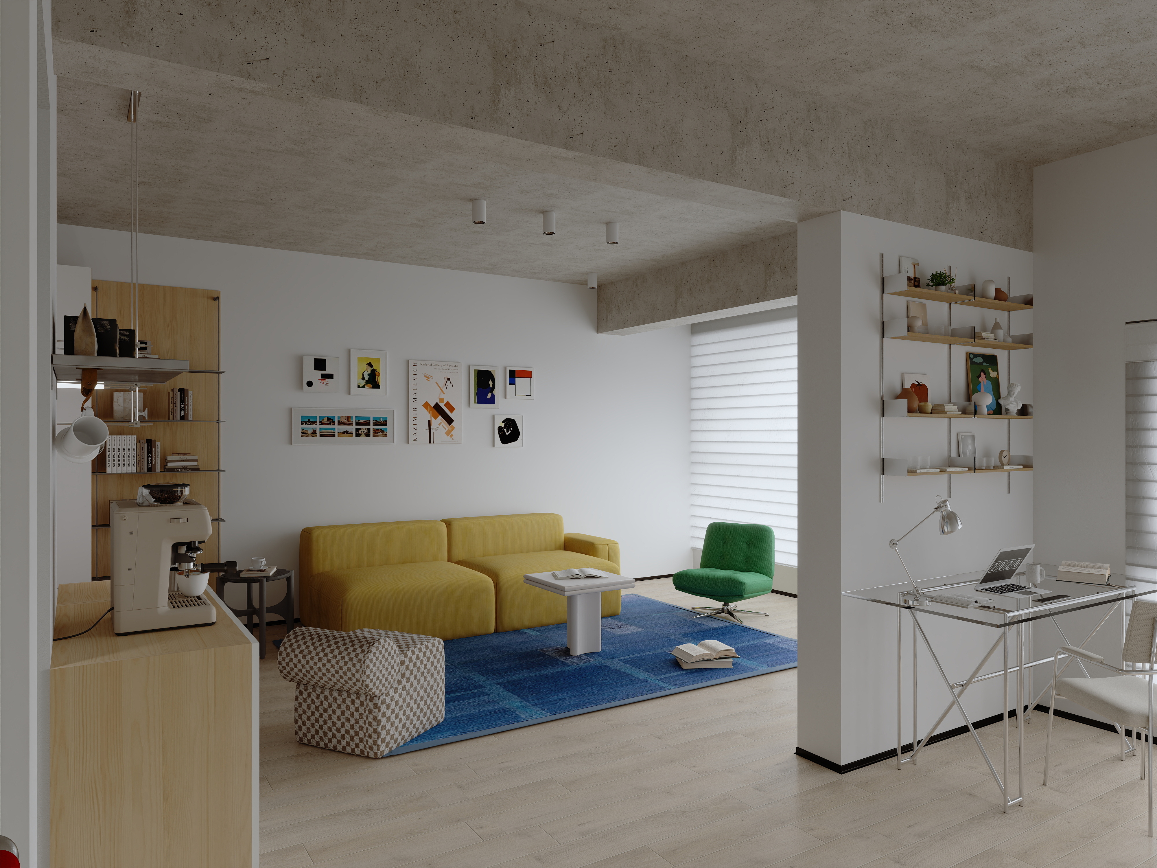 100㎡三室改两室包豪斯风格丨中国乐山丨ESEAN-10