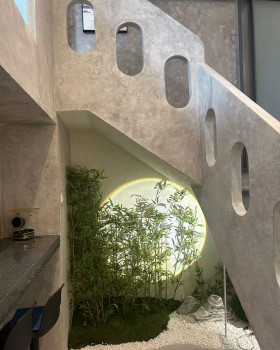 侘寂风格58平方米挑高5.8米LOFT办公室实景图丨中国徐州丨李旺武