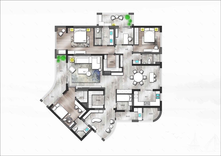 义乌中央公馆现代简约设计-9