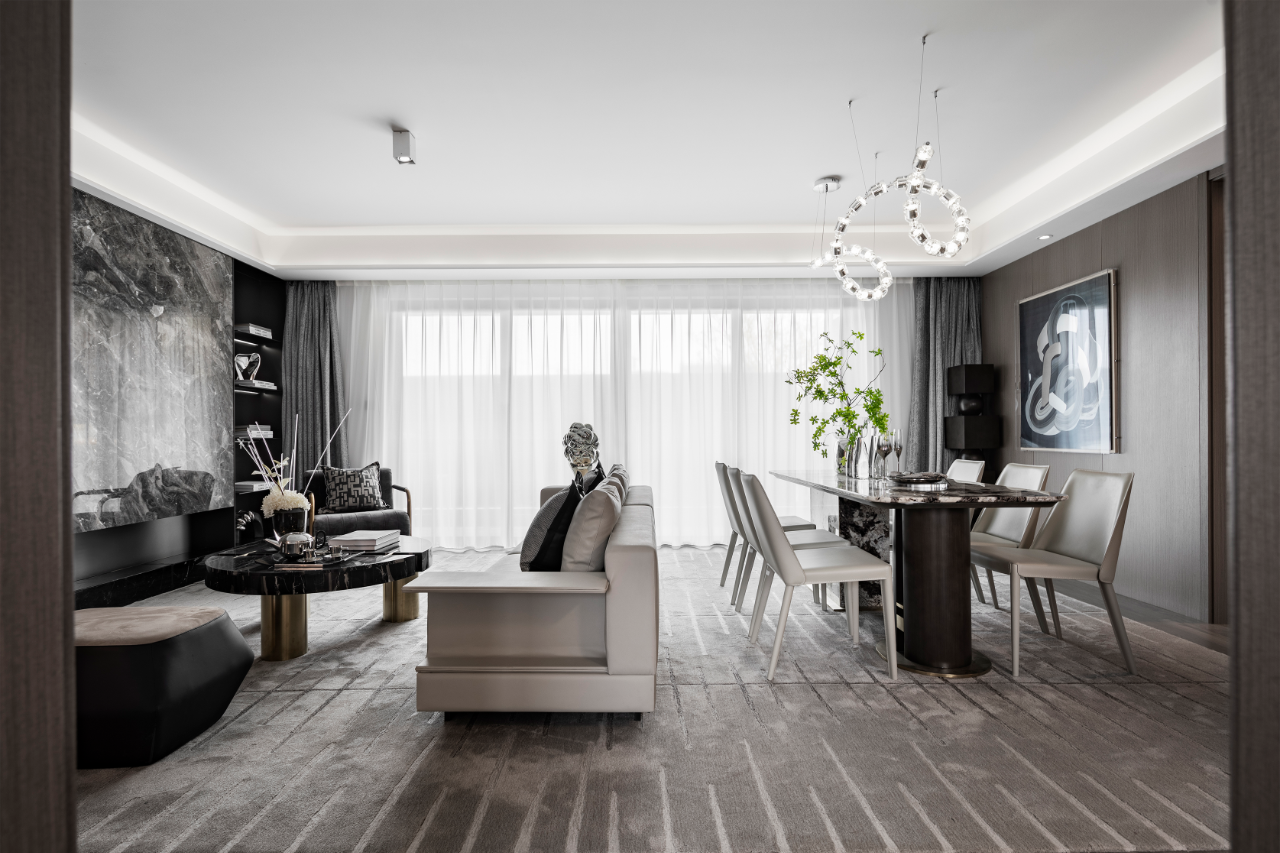 黑白灰的简约之美,璞辉设计打造现代质感住宅丨上海璞辉空间设计有限公司-7