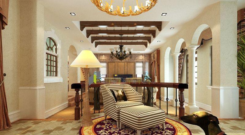 济南玫瑰园500平美式乡村风格装修设计-8