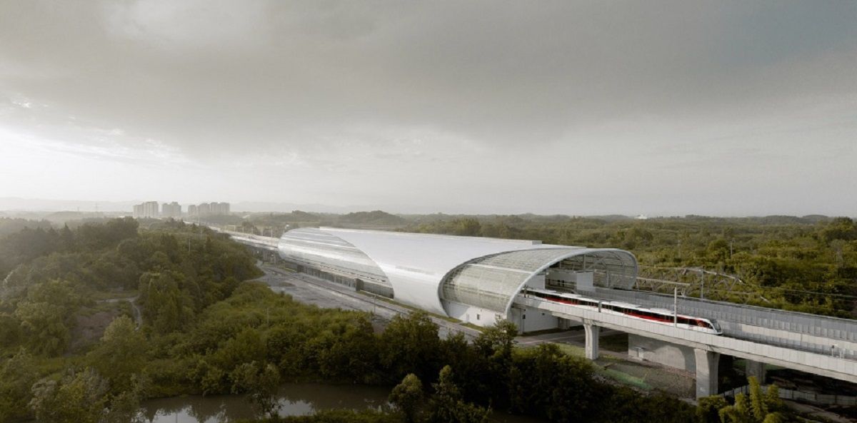 地心引力下的未来城市想象——成都地铁 18 号线站台设计-1