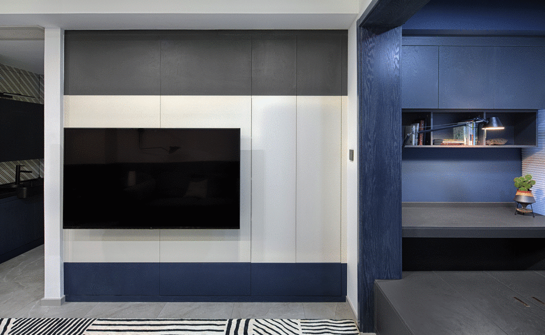 蔚木未来室内建筑设计丨平层丨沉 浸 | 暮色邃蓝-11