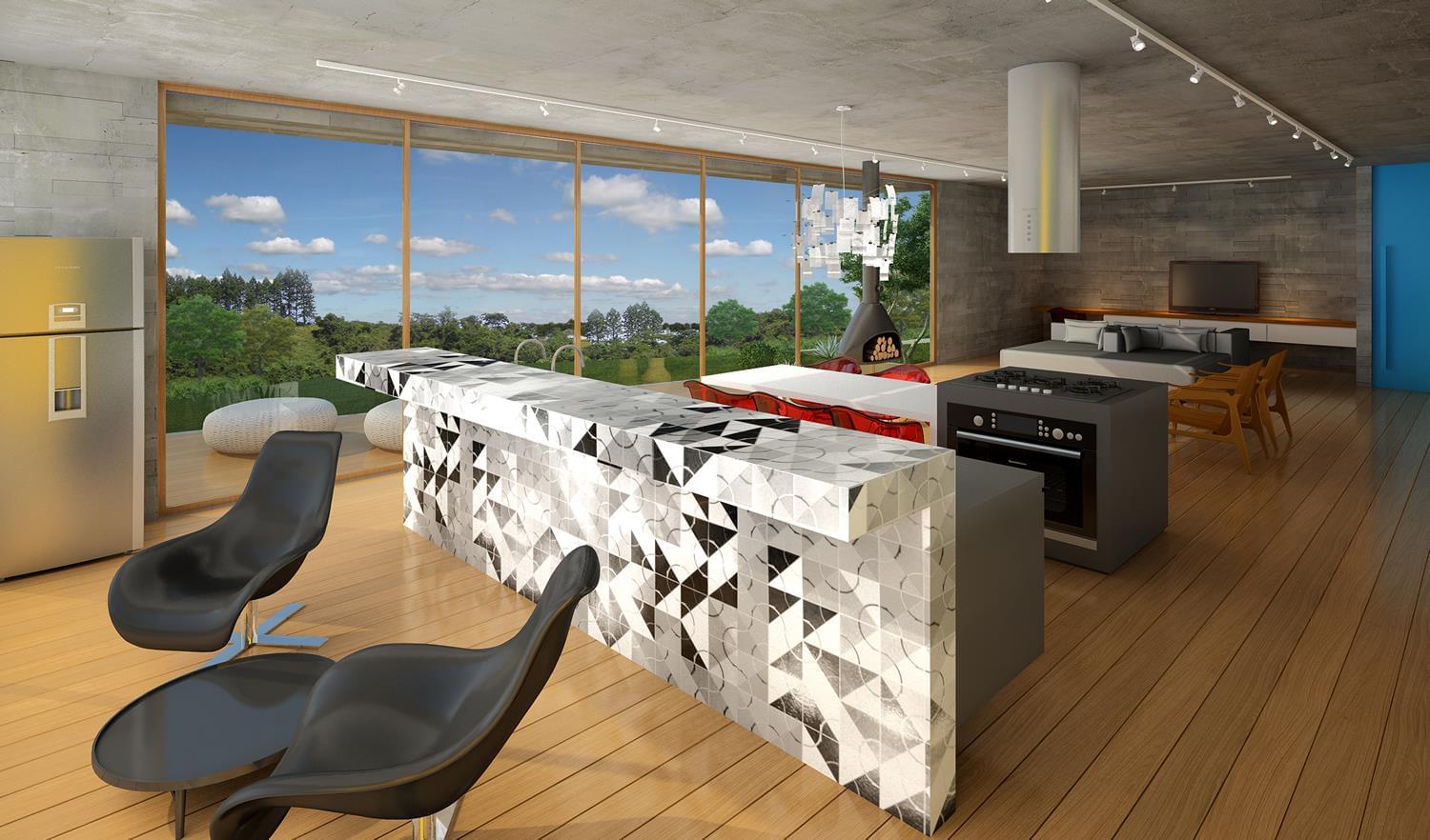 巴西 Gema Arquitetura 打造现代混凝土玻璃住宅-5