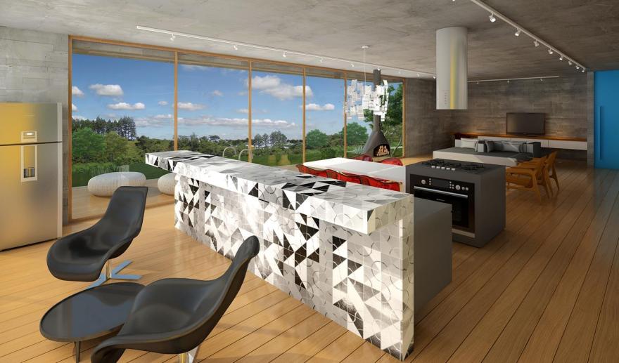 巴西 Gema Arquitetura 打造现代混凝土玻璃住宅-5