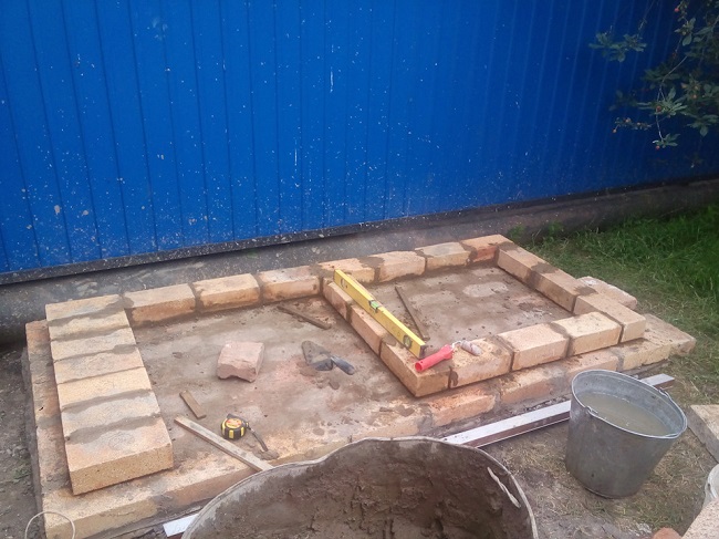 砖砌烧烤炉建造-86