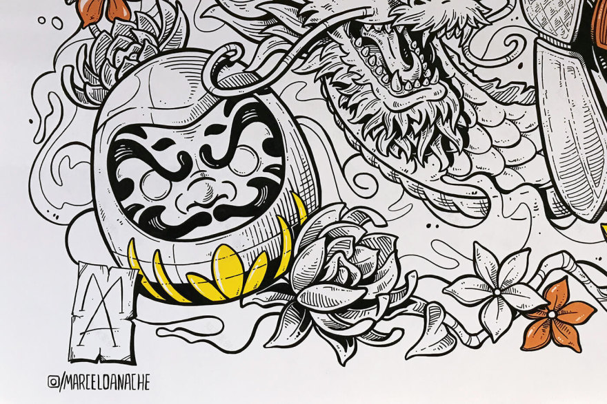 Goto 日本料理餐厅墙绘设计-8