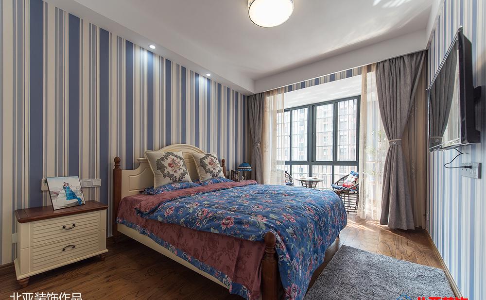 地中海风格 120㎡家居设计,白色调与蓝色元素打造浪漫空间-8