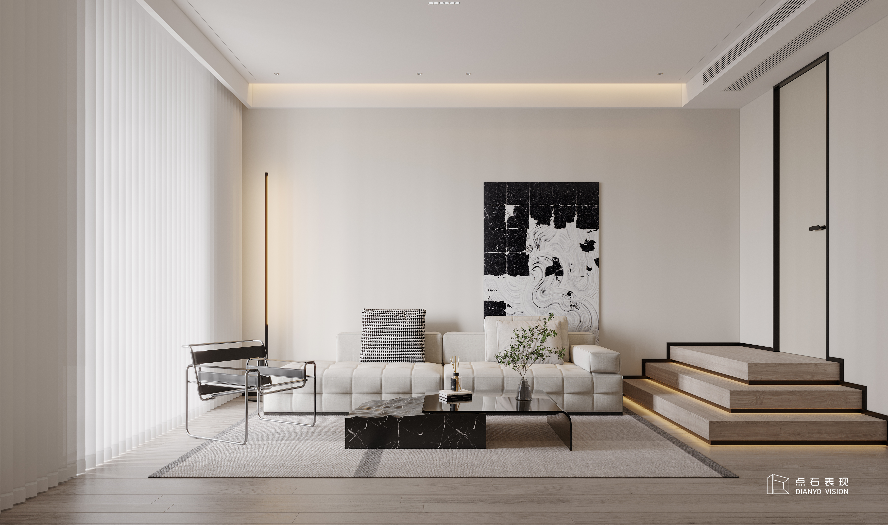 意式轻奢风格室内设计丨点右效果图表现-12