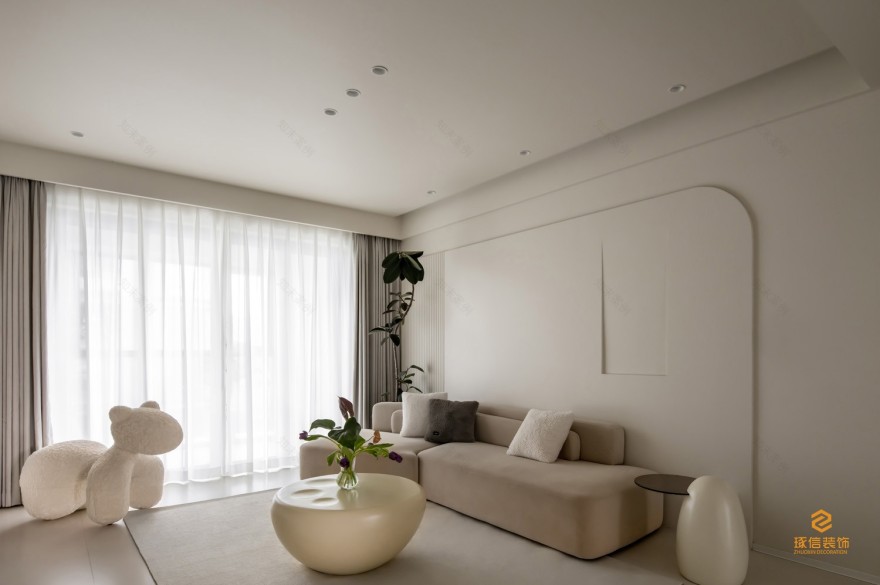 奶油混搭风家居设计丨琢信装饰-0