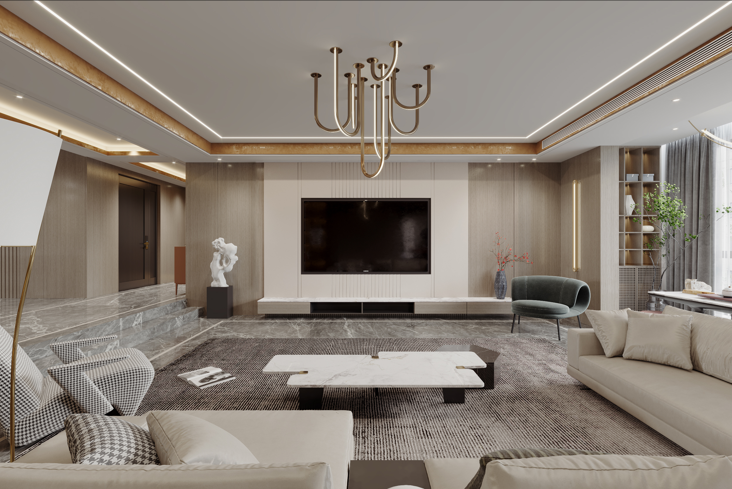 R.H 空间设计--现代轻奢风格-4