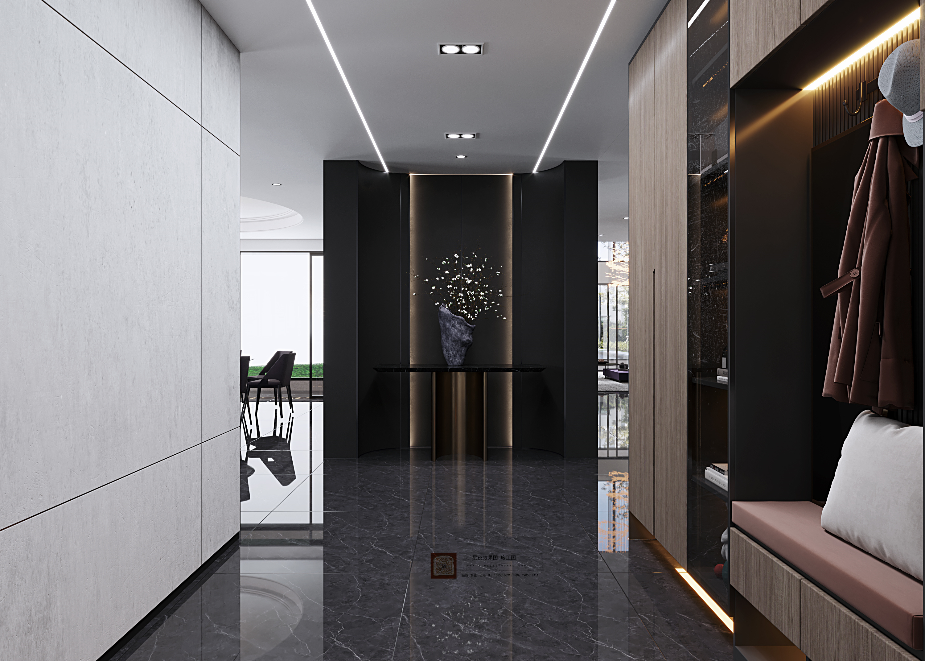 高级黑诠释自由精神·大平层豪宅设计-18