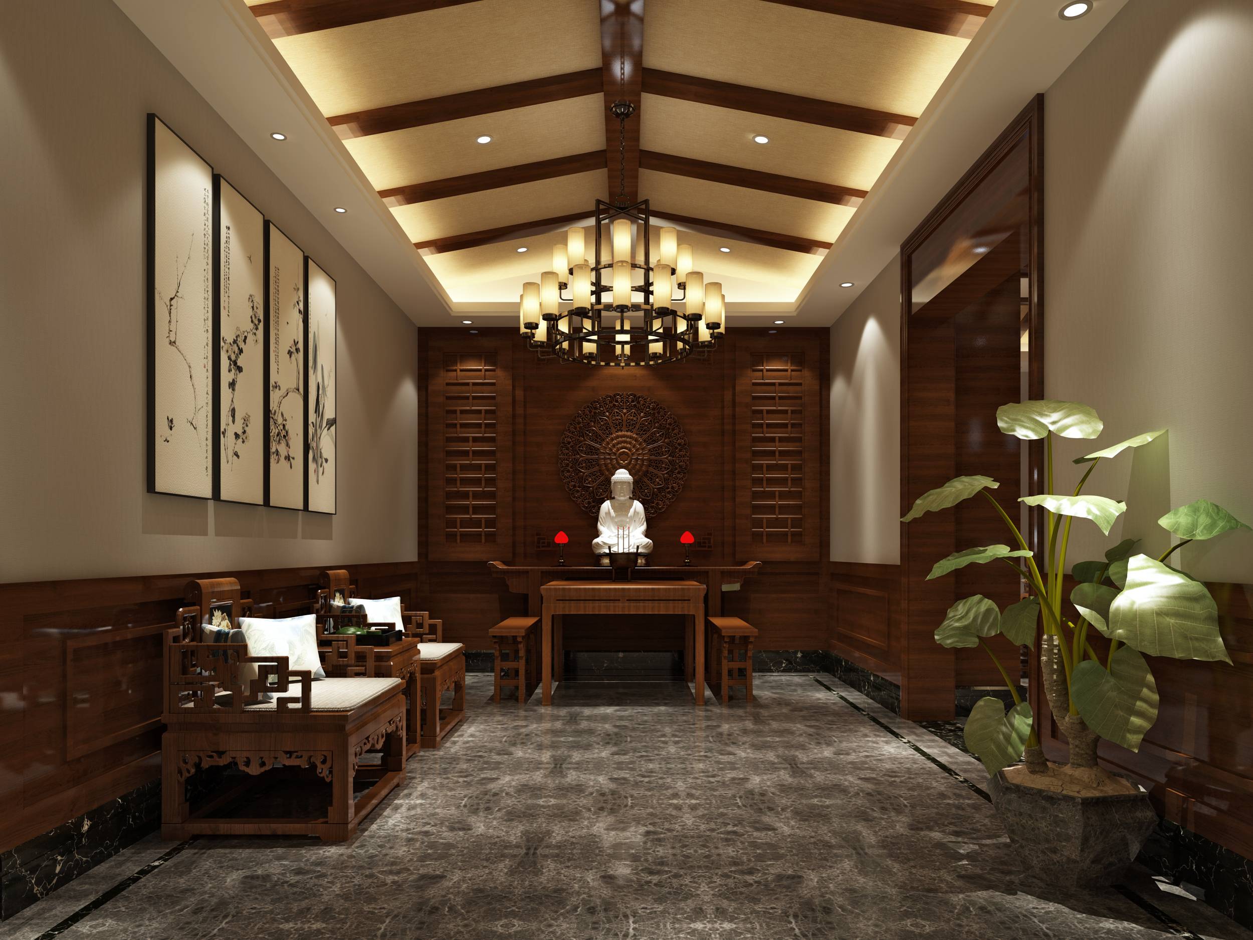 新中式 中式古典 奢华家装别墅样板房-9-27