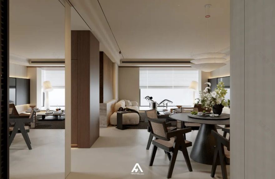 南昌阿鹤设计|210m²滨江大平层,游走在空间里!-13