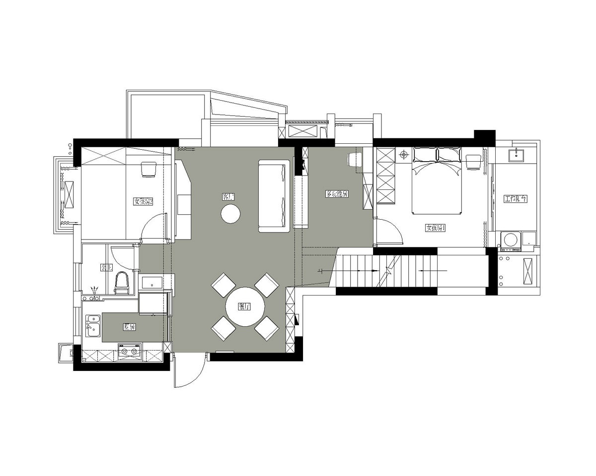 几何极简之美 · 福建福州跃层精装房住宅设计丨中国福州丨原色设计-17