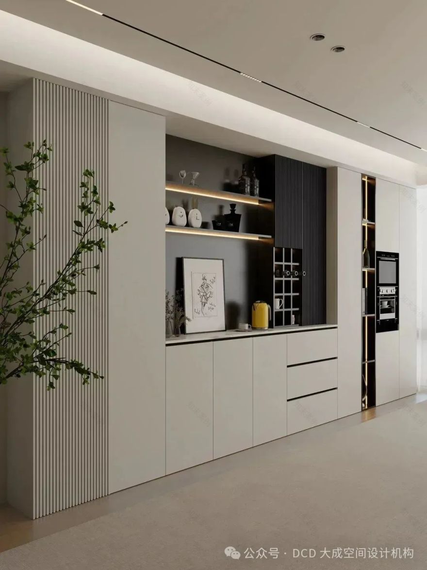 餐边柜这样设计,好看又实用,高级感满满-17