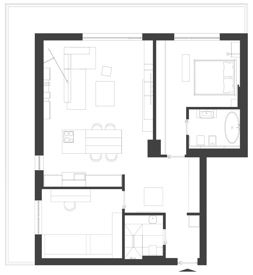 RS 公寓现代风格设计 | 蓝色木色灰色打造灵魂空间-16