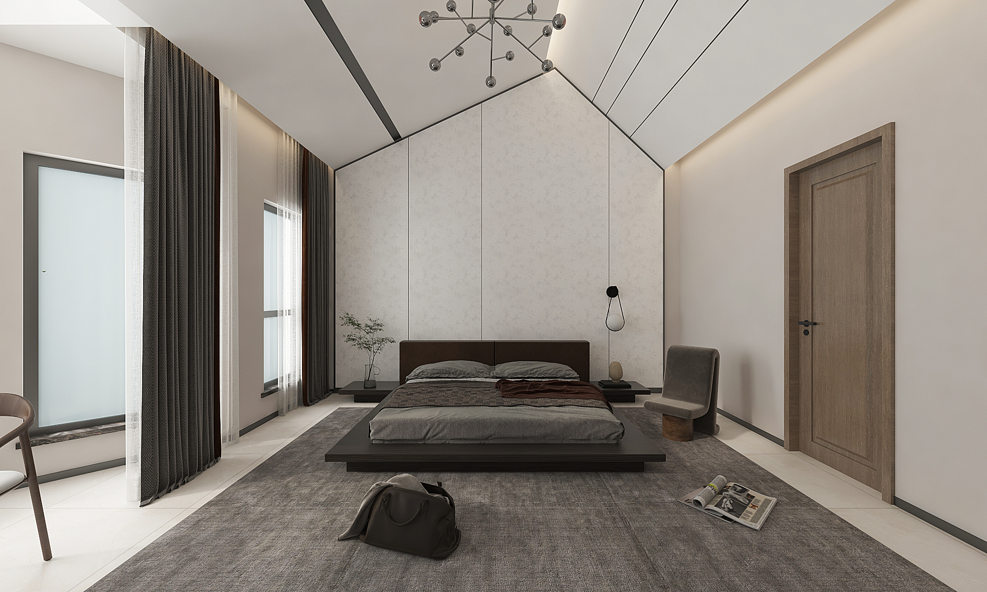 现代风格别墅//对比不强烈的简单的大空间-16