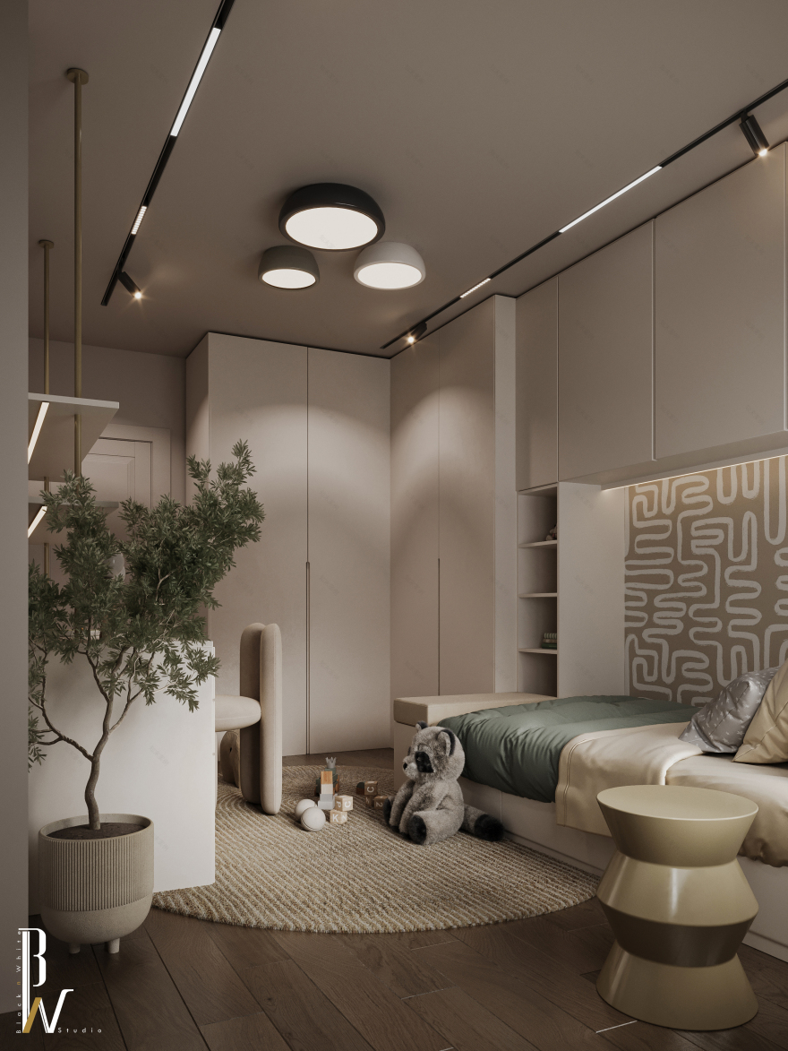 儿童房设计丨波兰丨Black N White-20