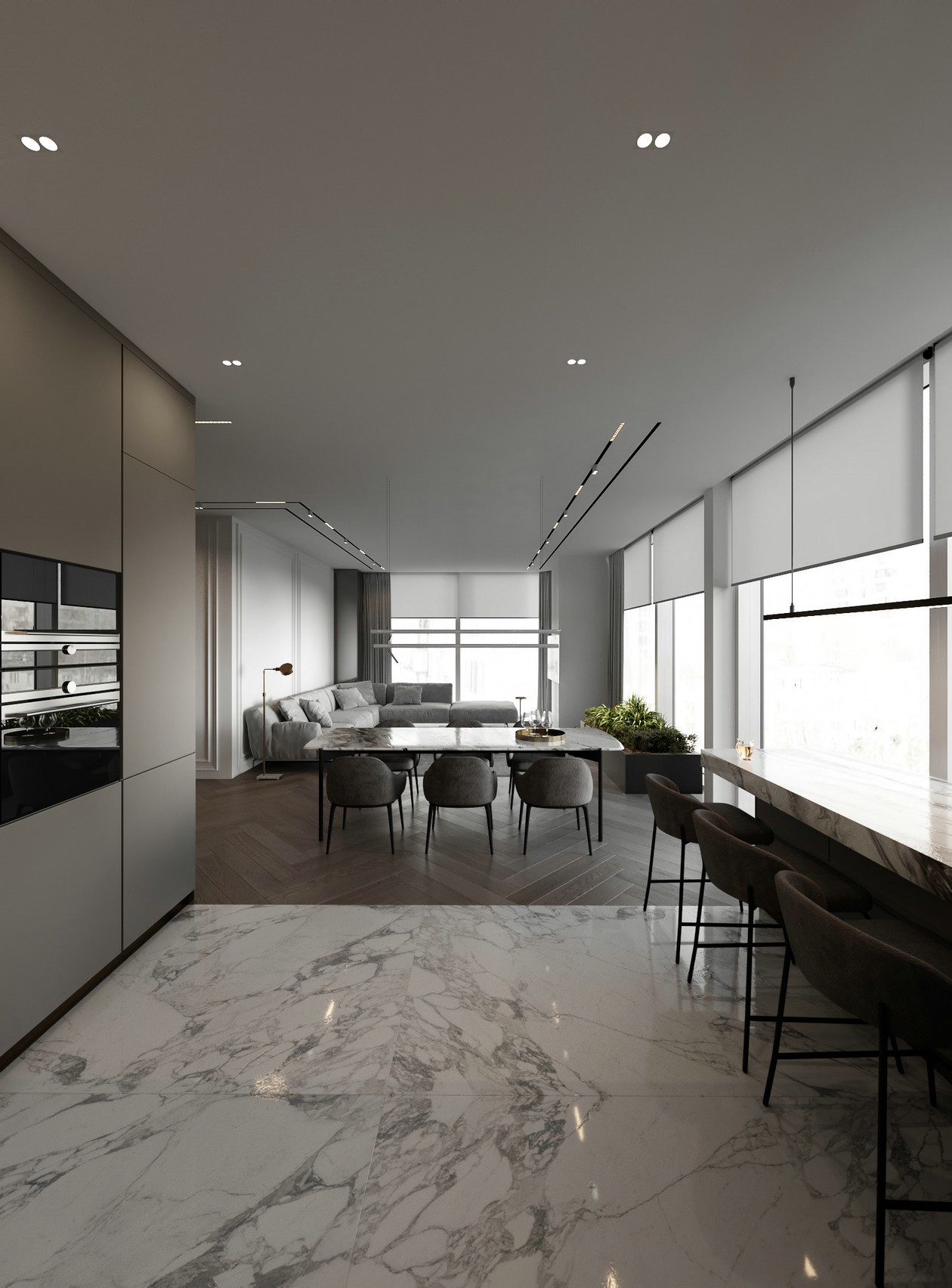 乌克兰高级灰色系公寓设计 超有范儿！-8