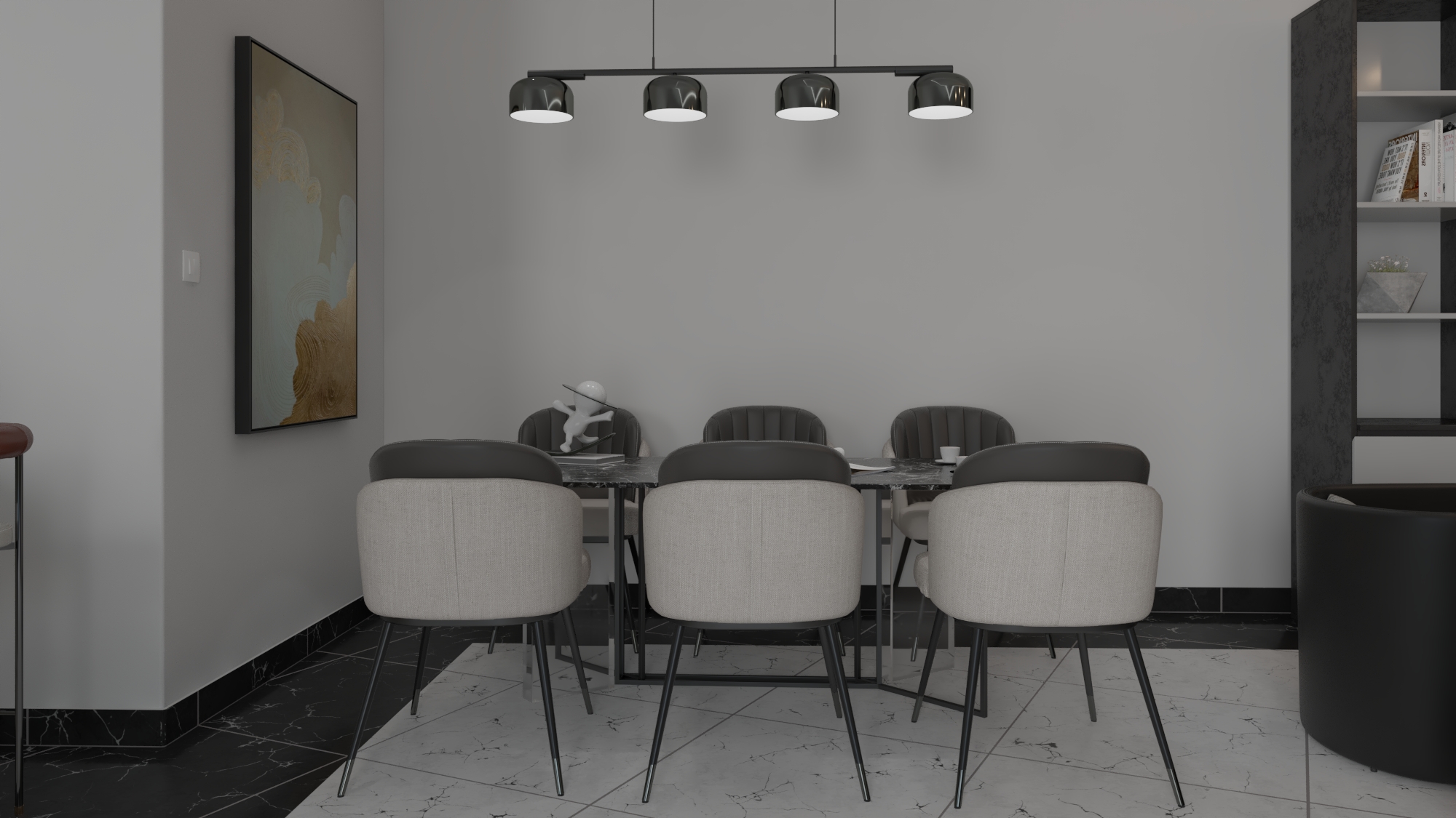 Amenagement salon + cuisine ouverte + Salle à manger-3