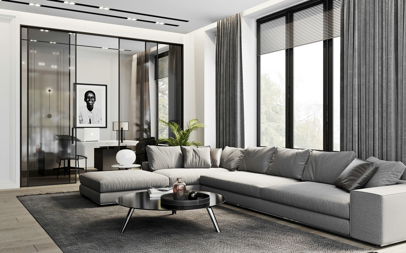 极简黑白永恒配色 B&W 公寓 | Arina Zamorina-0