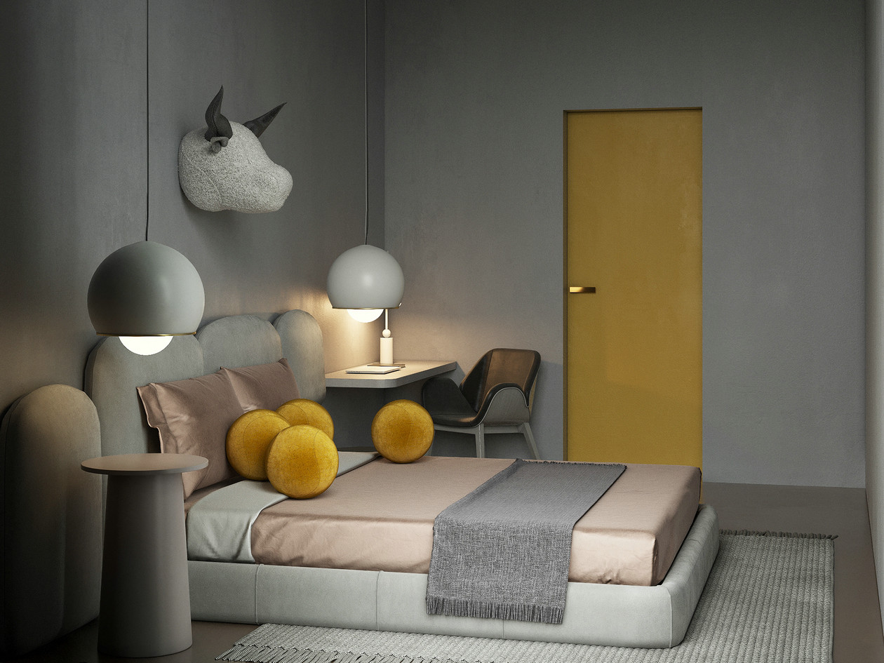 200㎡黄色系公寓设计-9