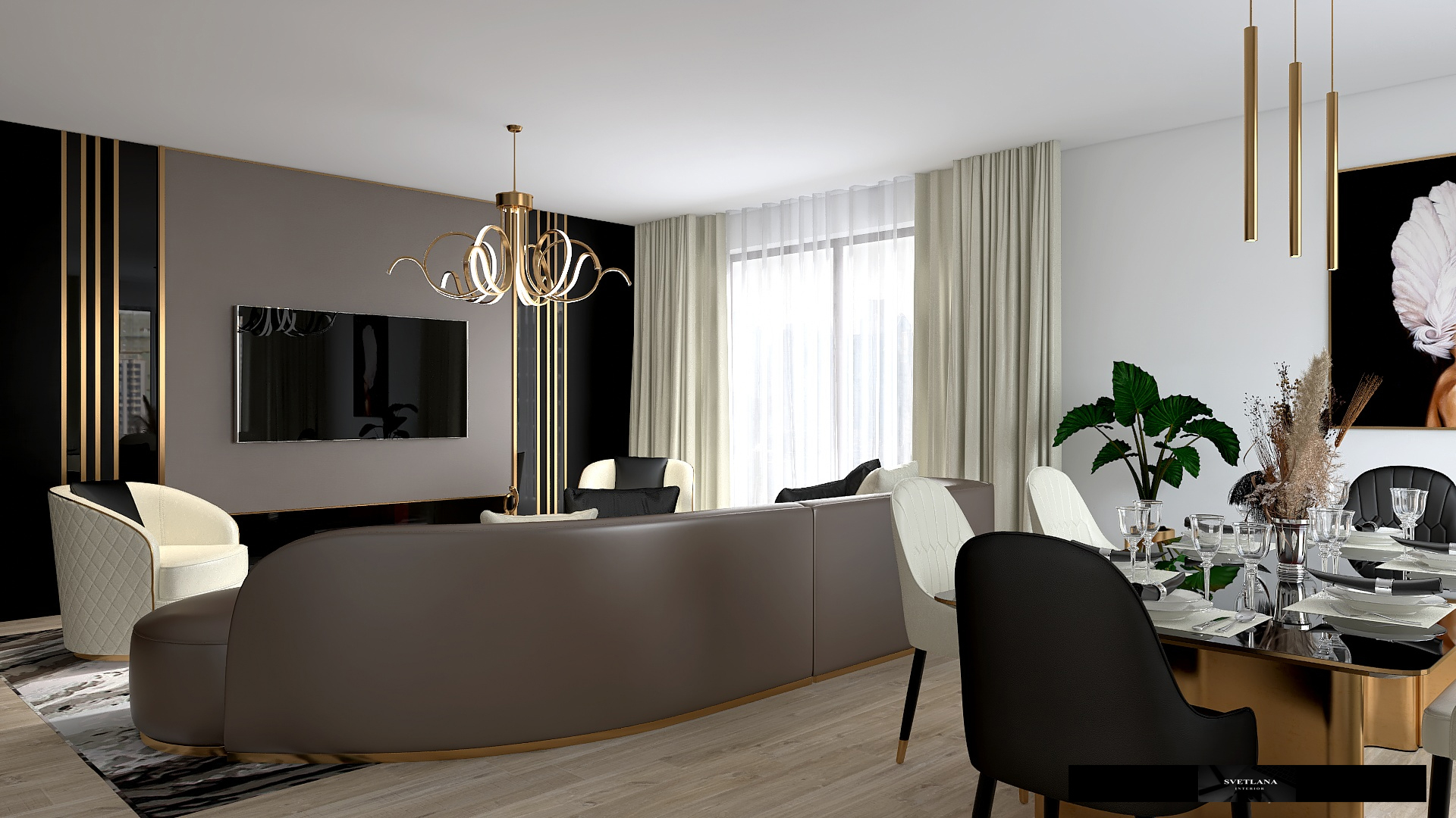 黑色金色阴谋丨Svetlana Interior-12