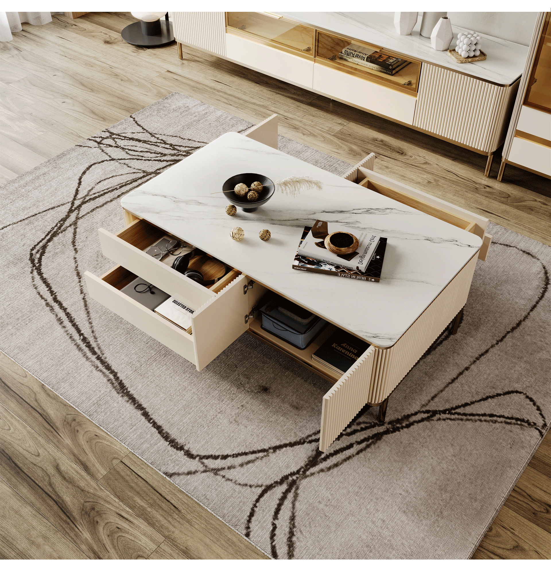 轻奢奶油风客厅-3