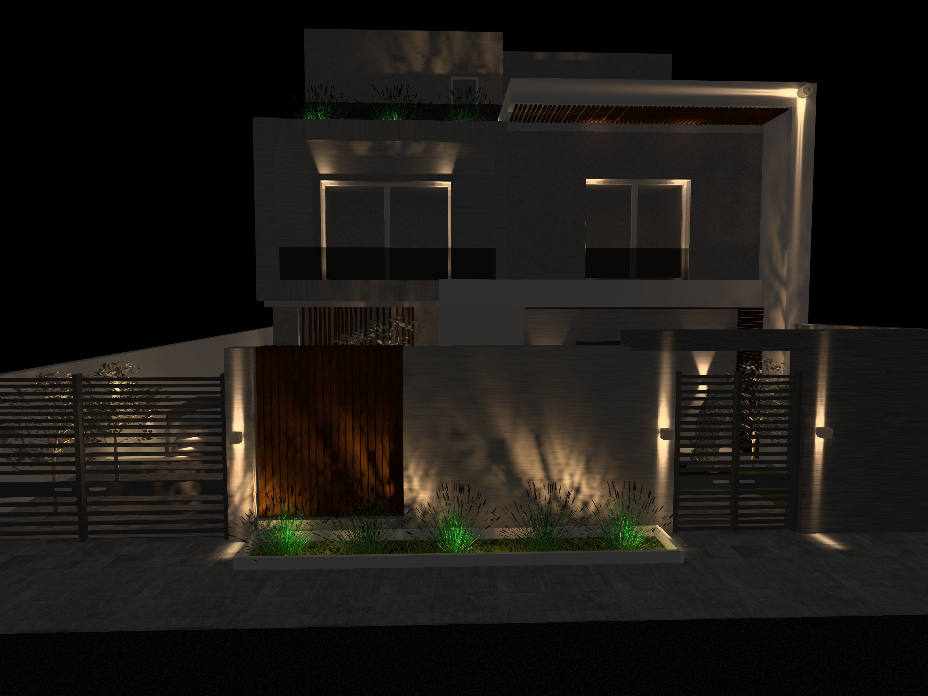 Private Villa Facade & Landscape Lighting design-1