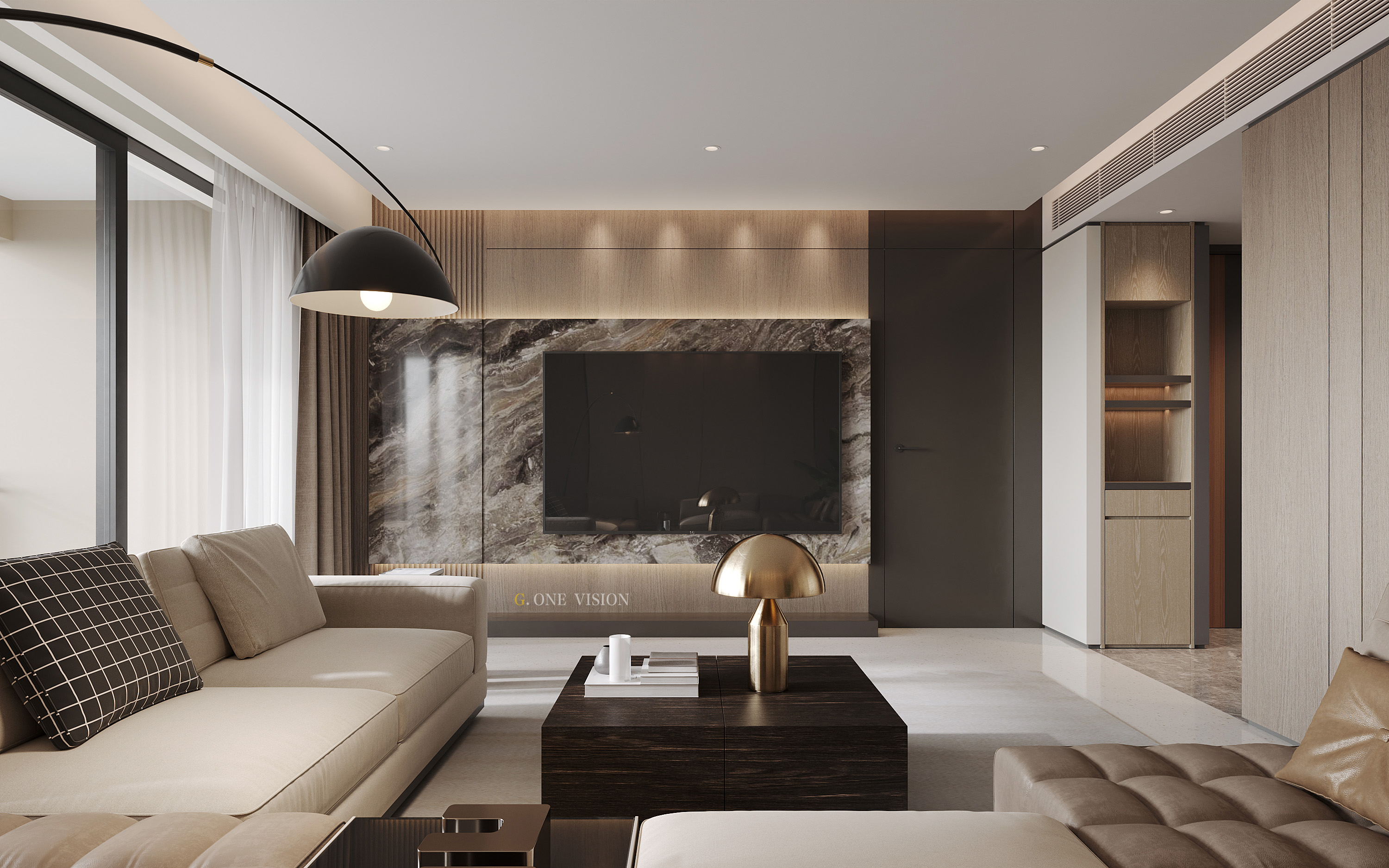 现代简约办公空间设计案例丨勇者空间表现工作室-3