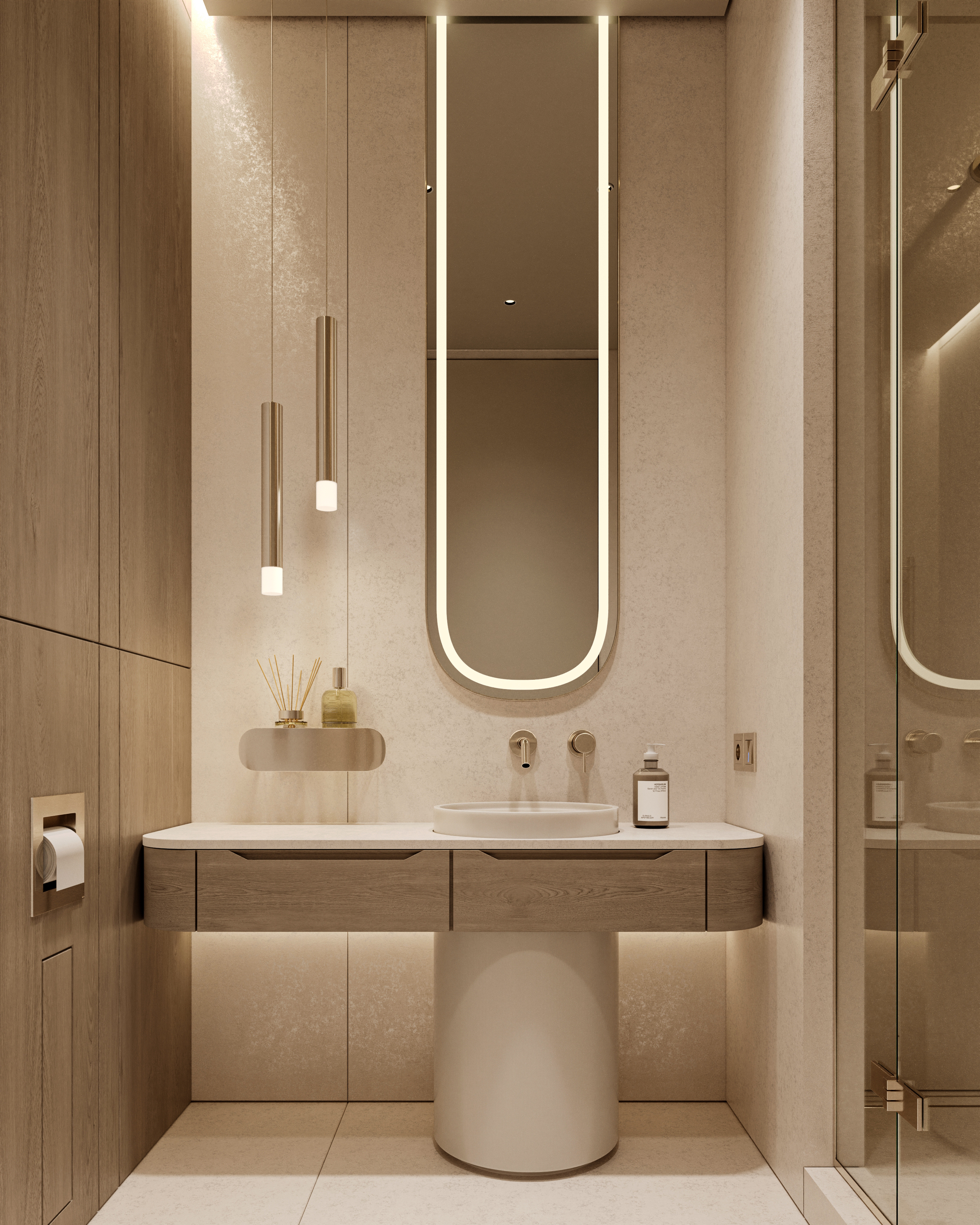 拿铁风客用卫生间丨Sher.Architects-0