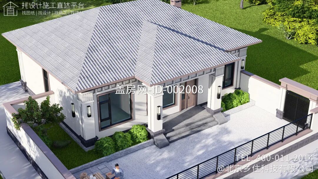 【设计师案例】土建参考造价30万，面宽12m×进深10m四川广元一层新中式别墅-36