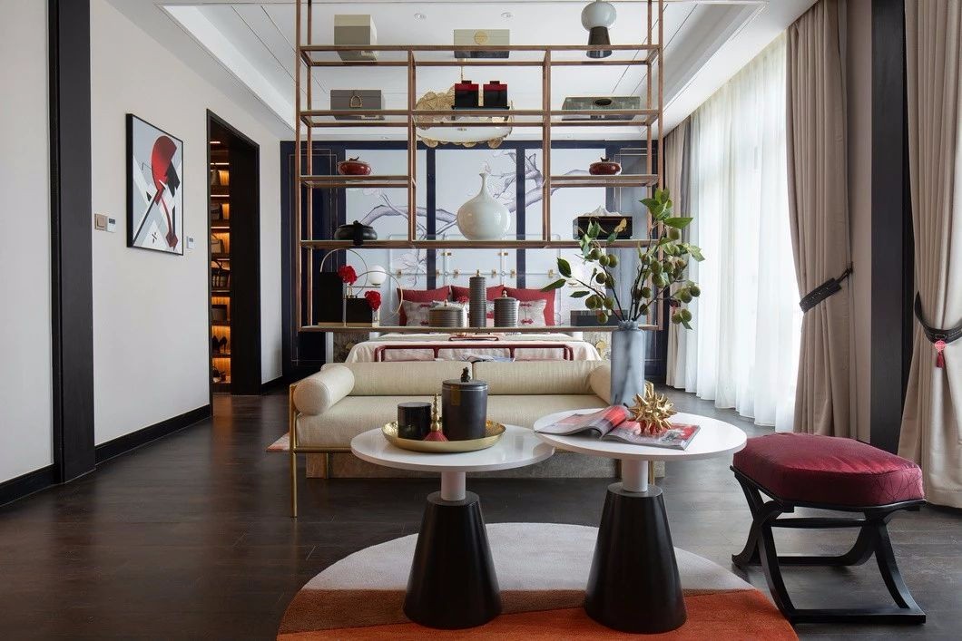 【元禾大千软装新作】220㎡“中国红”东方摩登别墅样板间设计方案-30