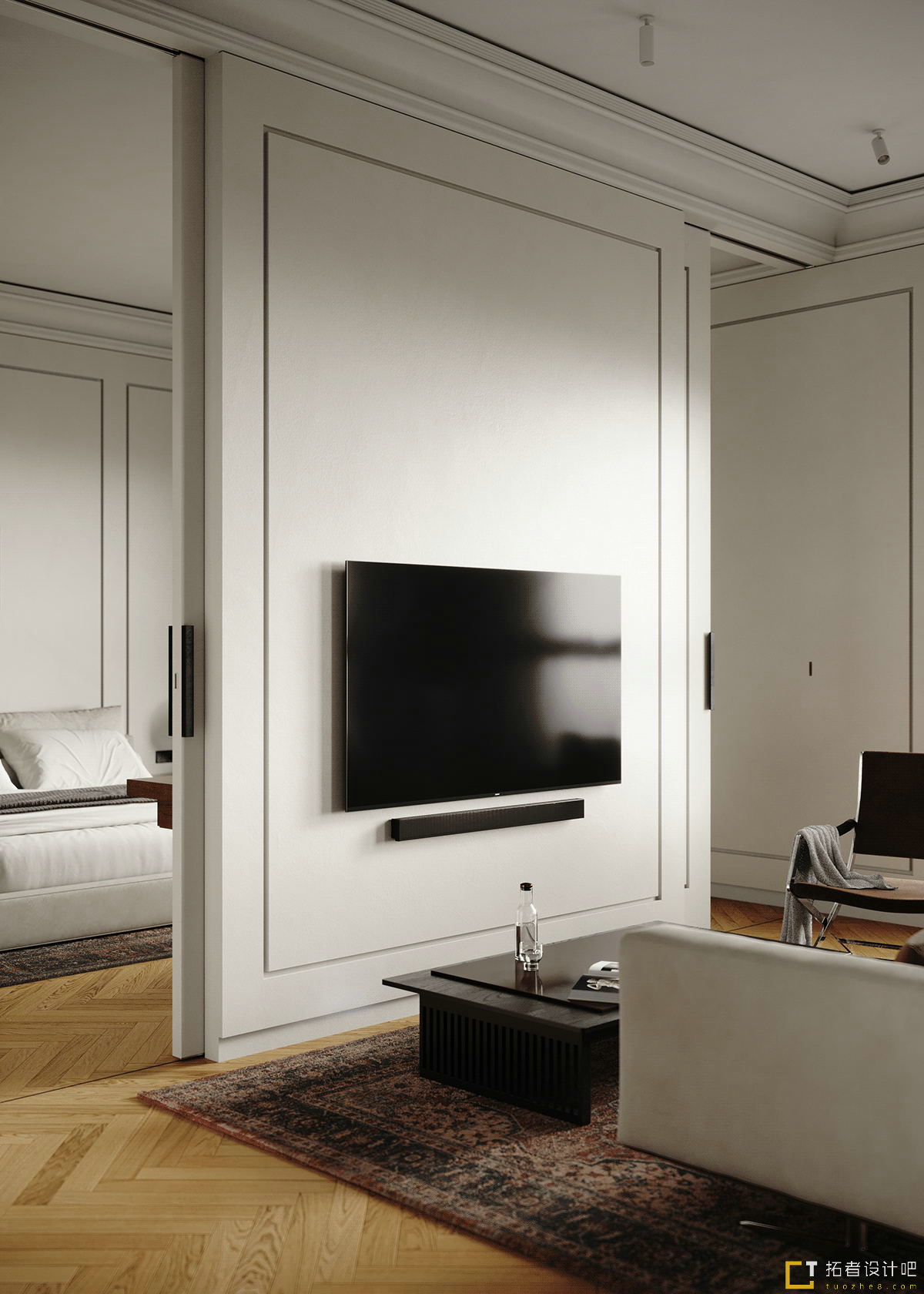 胡桃木+灰橙  意式质感空间设计！-6