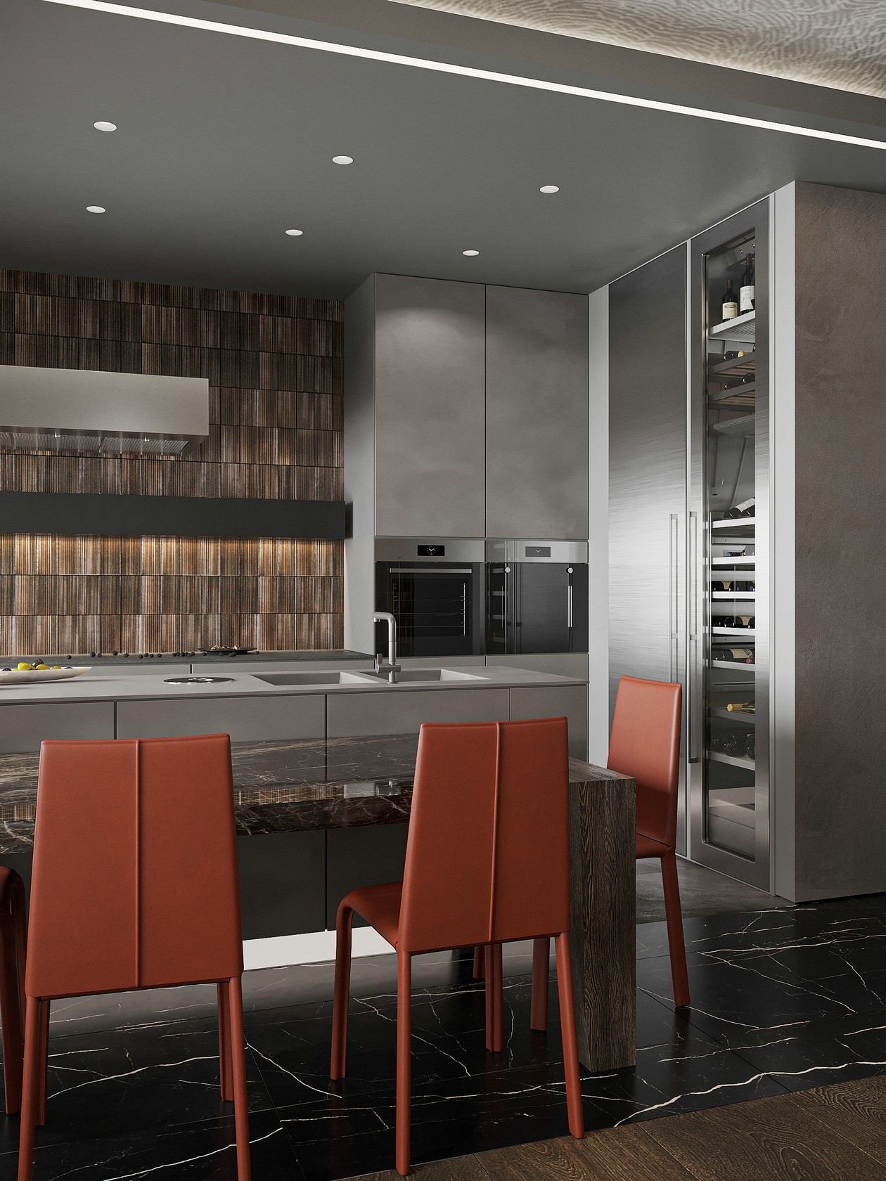 高级黑+砖红色 不同寻常的空间艺境-4