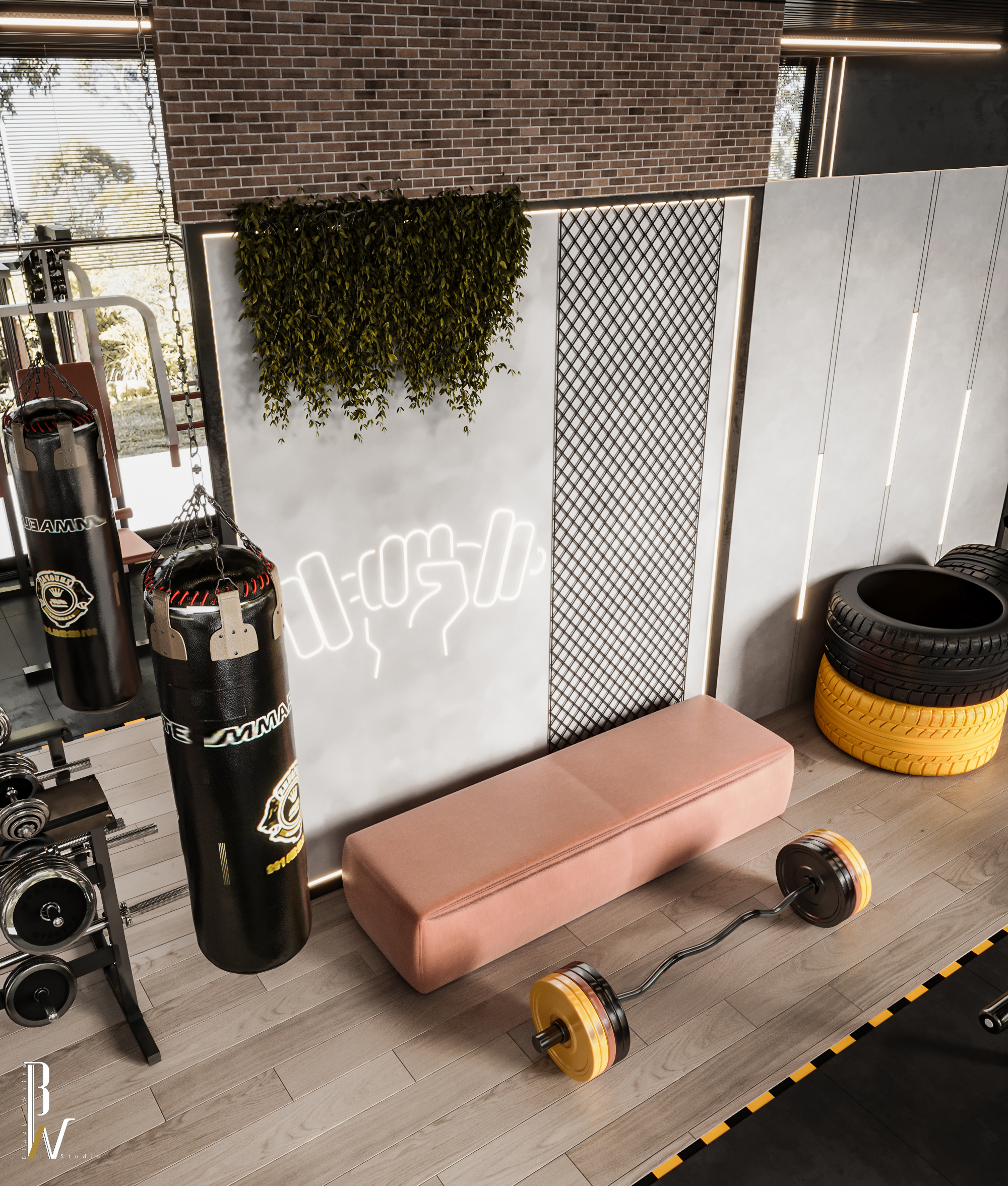 Home Gym 设计丨阿联酋丨Black N White-30