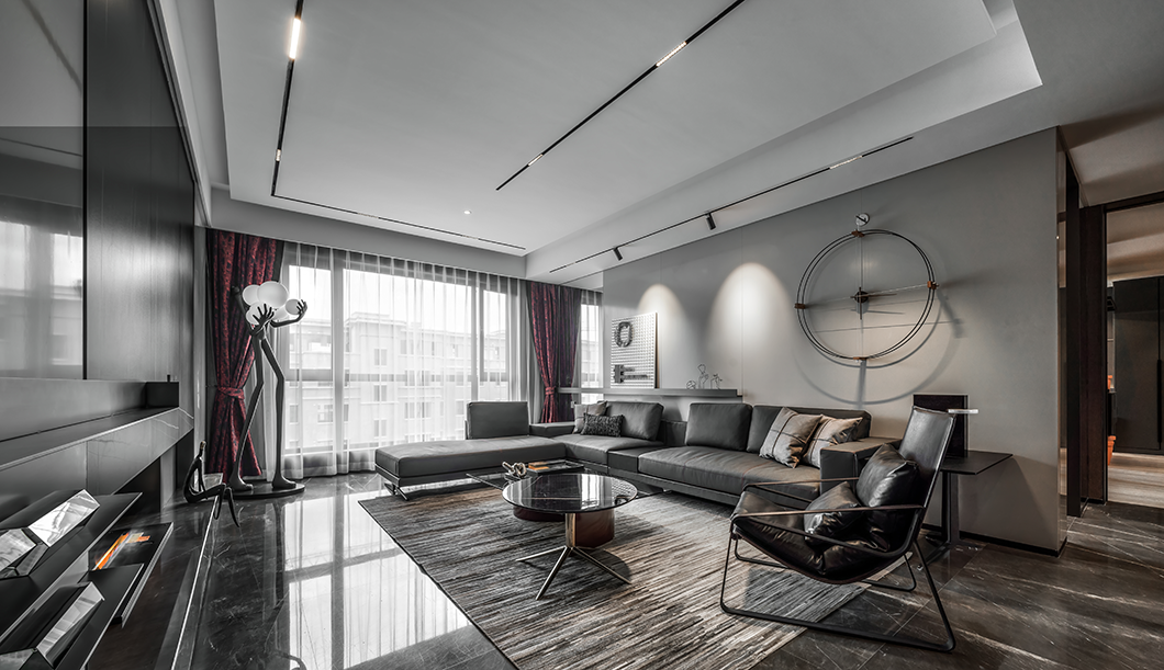 金泰中央公园上叠样板间 | 231㎡气质高级黑,简约时尚、格调十足!-8