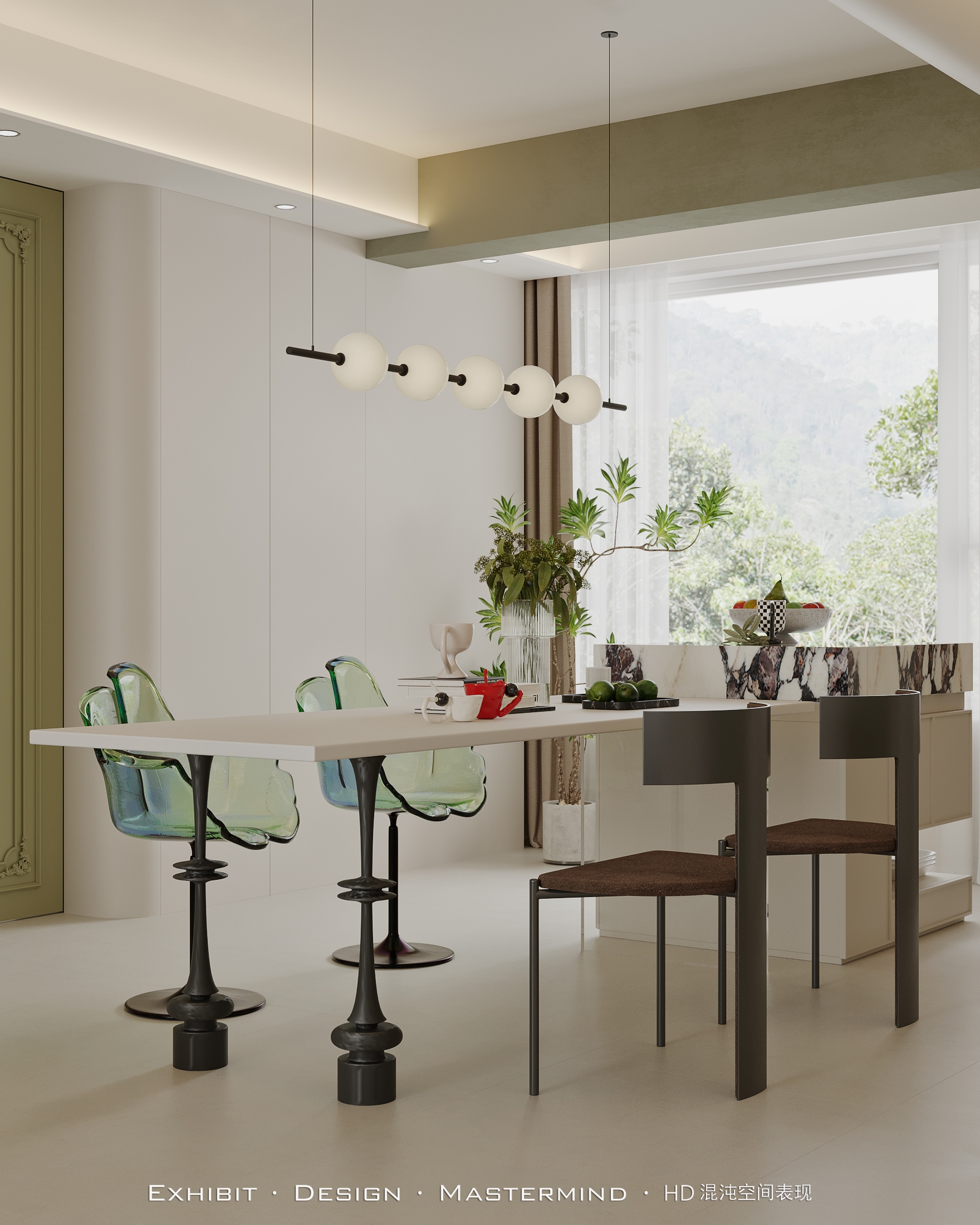 现代 极简风 平层客餐厅X 混沌空间表现-5