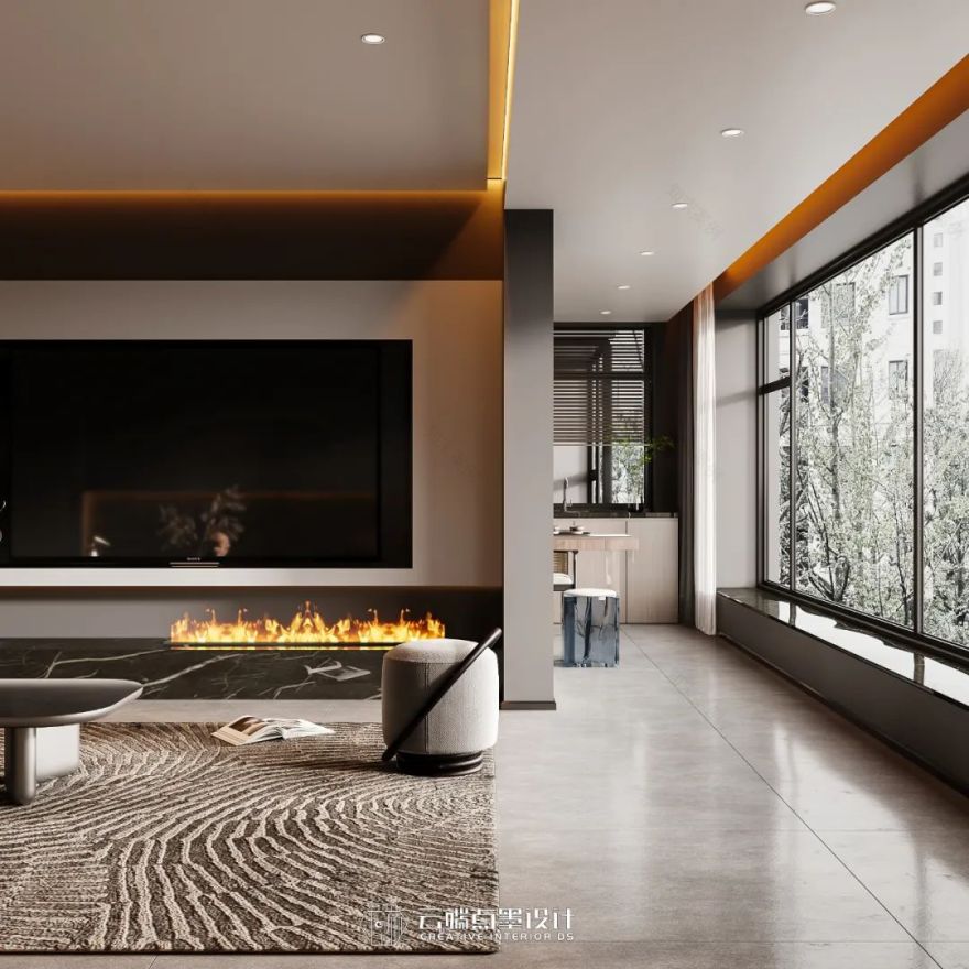 现代风格四居室,沉稳色调与光影艺术的完美融合-24