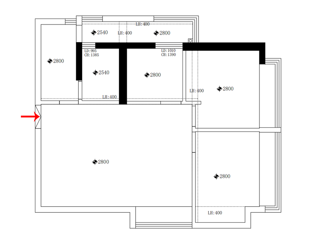 94㎡现代原木风三居室设计-1