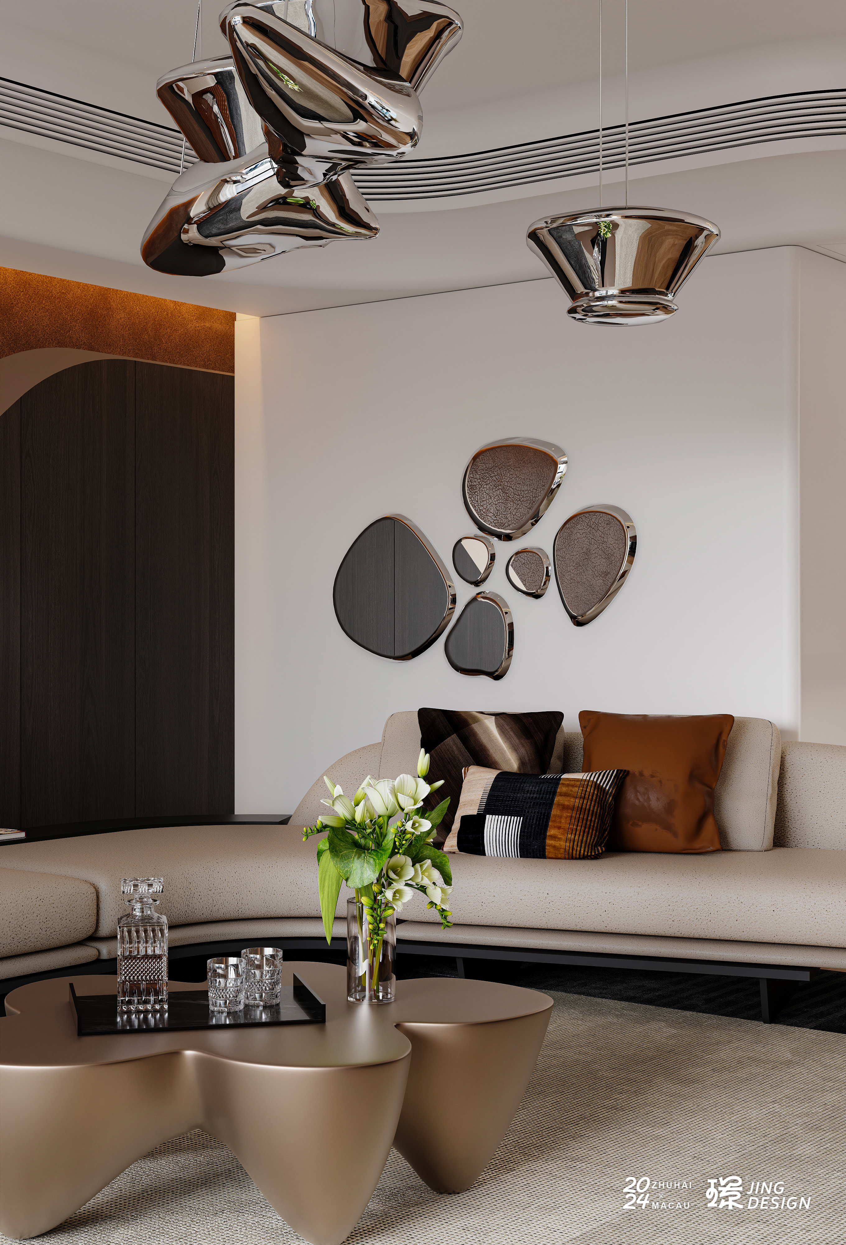 顶奢风格235平方河景高层-4