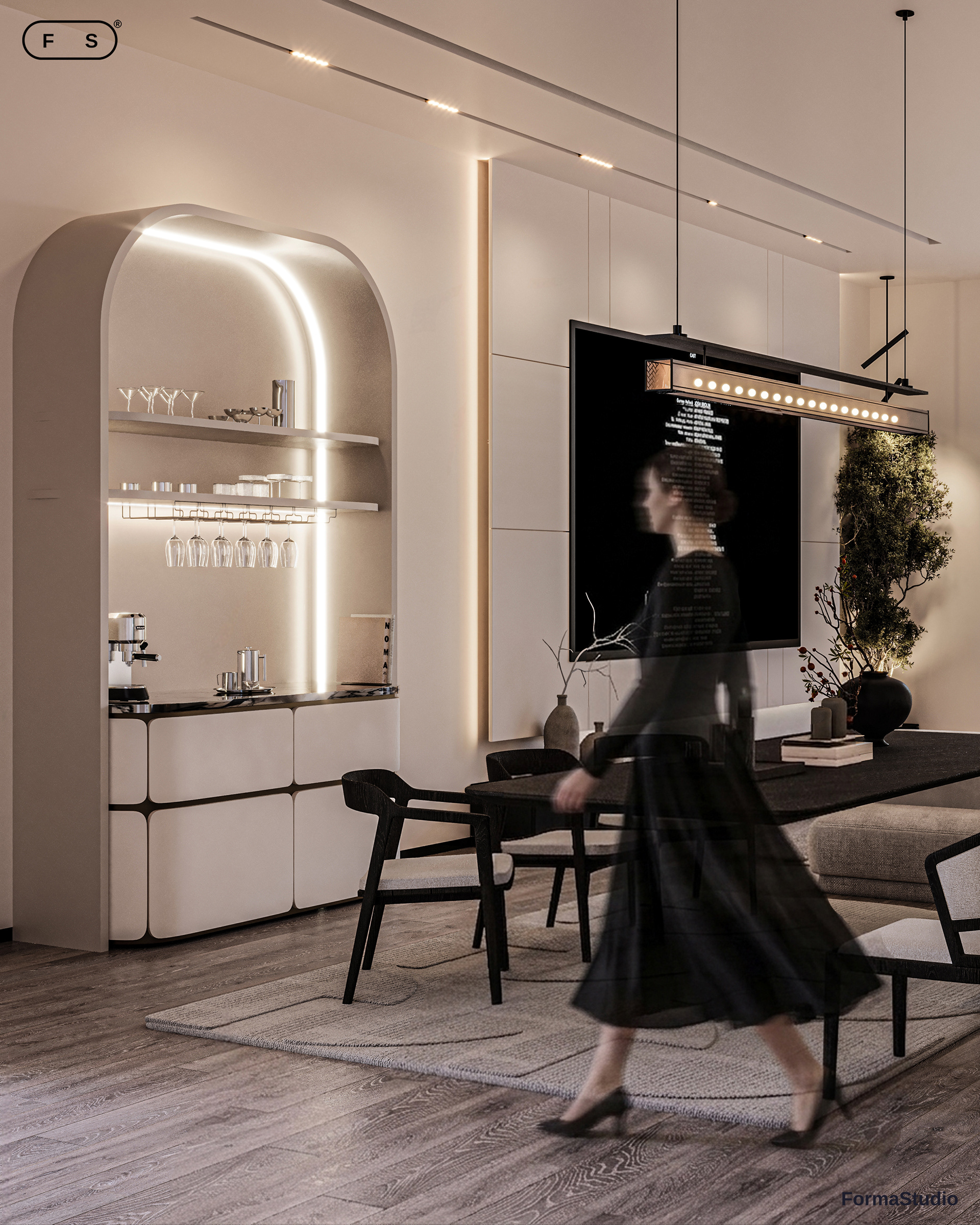 现代简约接待区(餐饮与起居空间)设计丨Forma studio-14