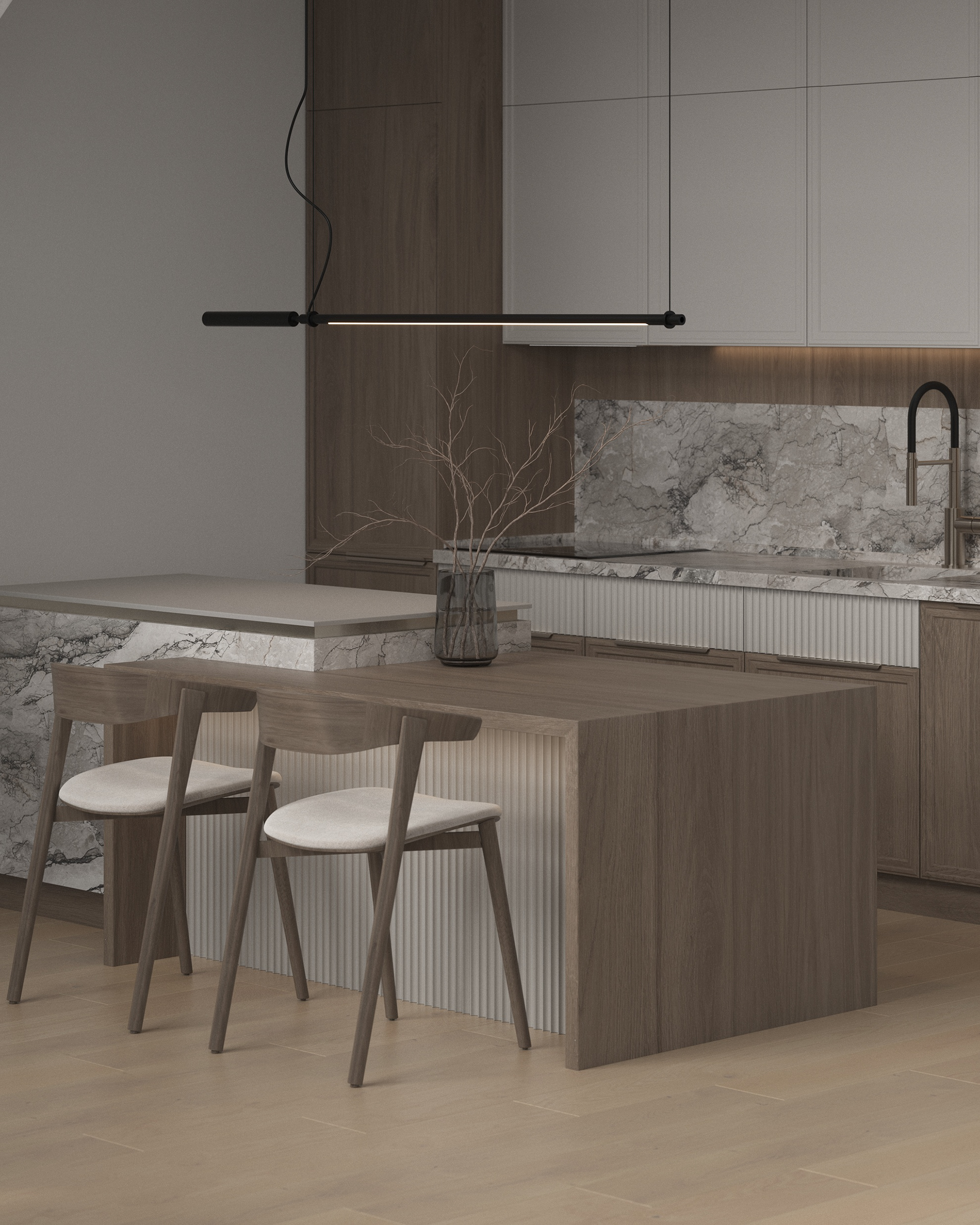 厨房客厅可视化设计丨美国丨Inesa Orlenko-14